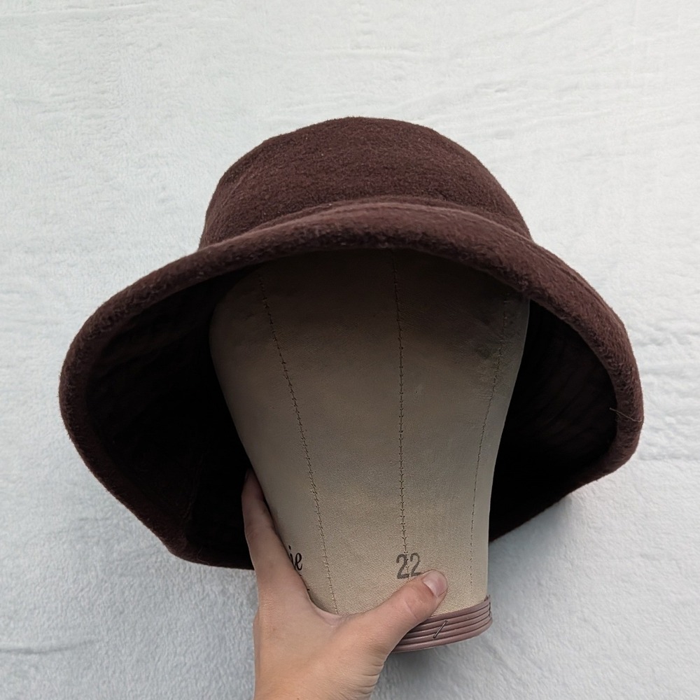 VTG LL Bean Lambswool Bucket Hat Women's S/M Brown Gorpcore Made USA Retro 90s